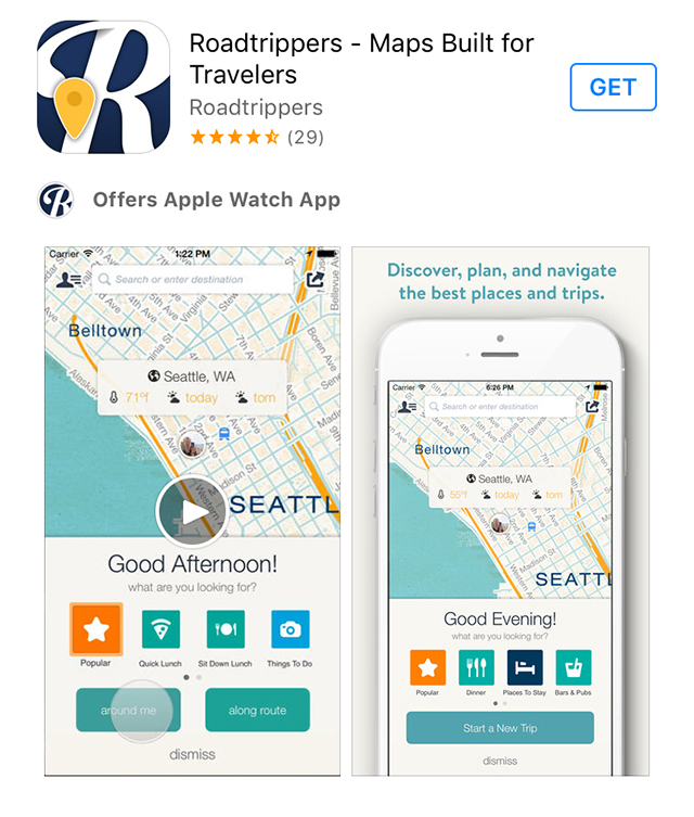 Roadtrippers Travel App