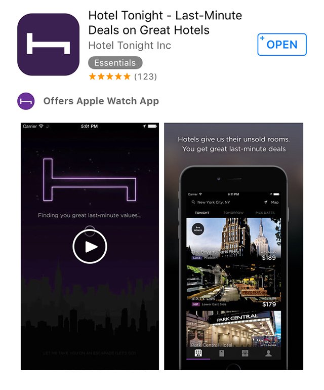 Hotel Tonight Best Travel App