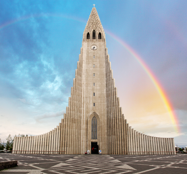 Hallgrimskirkja cathedral in reykjavik iceland