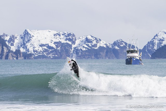 Surfing in Alaska